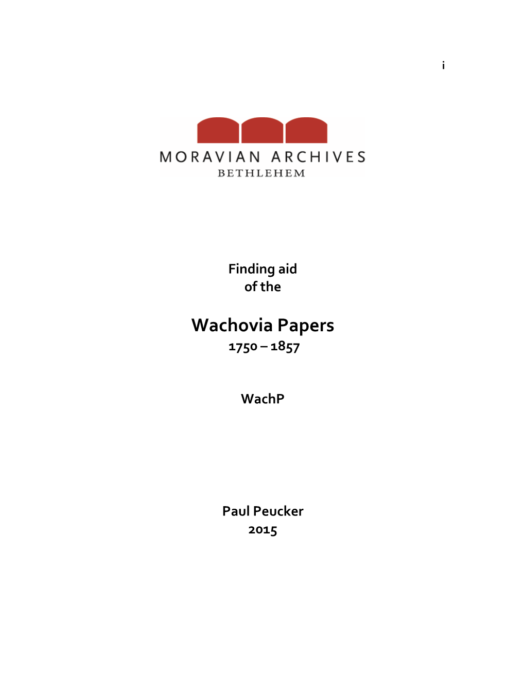 Wachovia Papers (North Carolina)