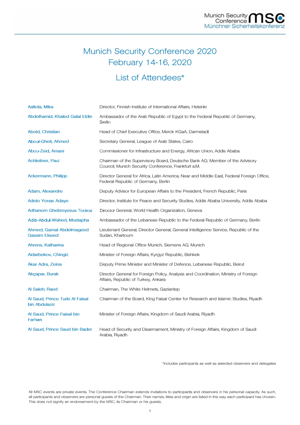 List of Attendees of the MSC 2020 (PDF)