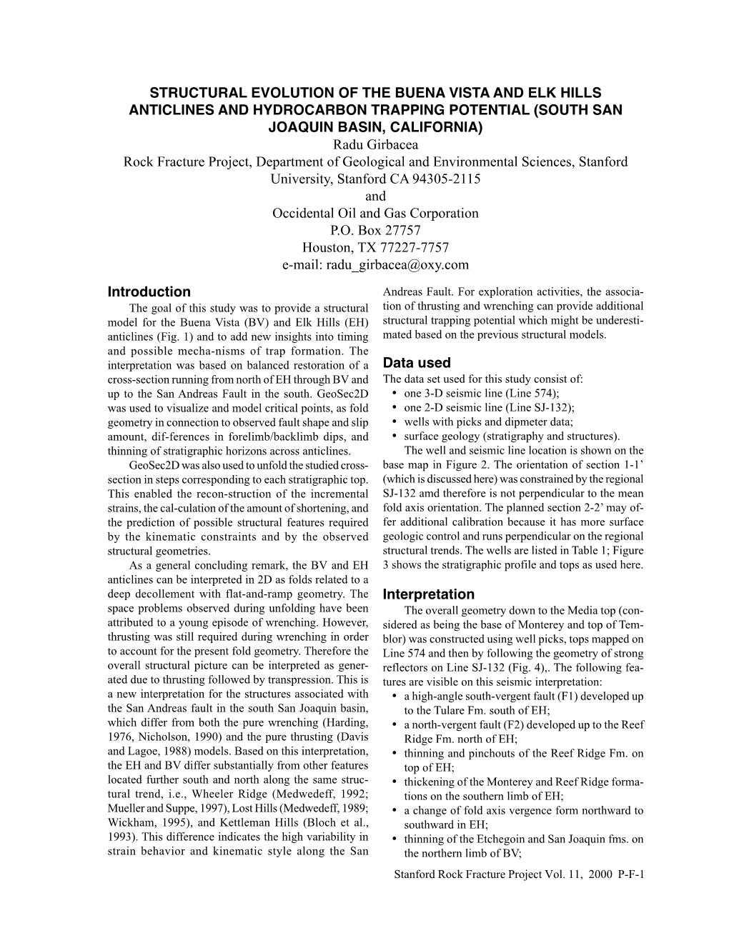 Introduction Data Used Interpretation STRUCTURAL EVOLUTION