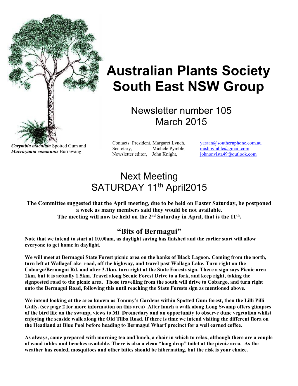 Australian Plants Society South East NSW Group