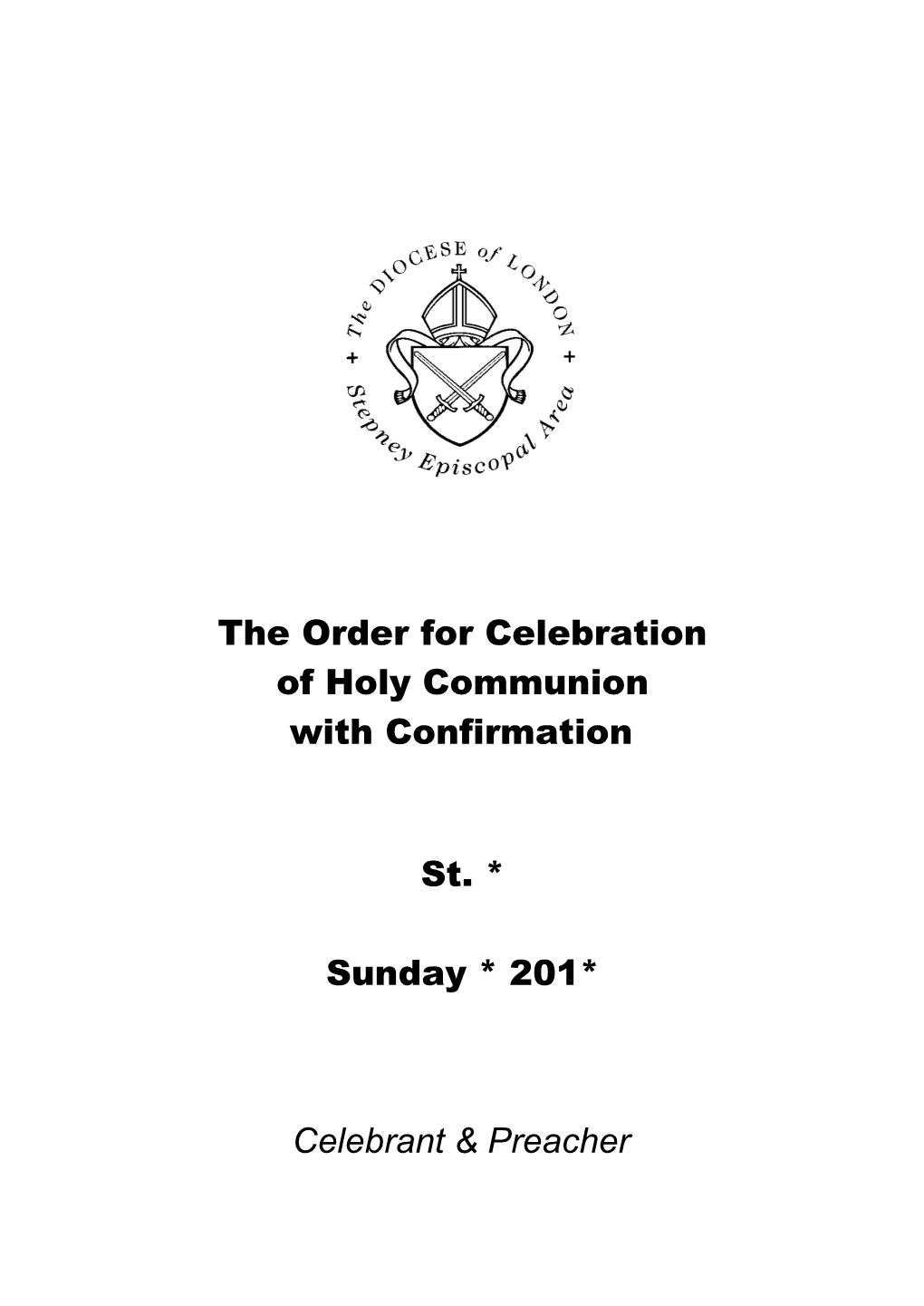 The Order For Celebration Of Holy Communion With Baptism And Co