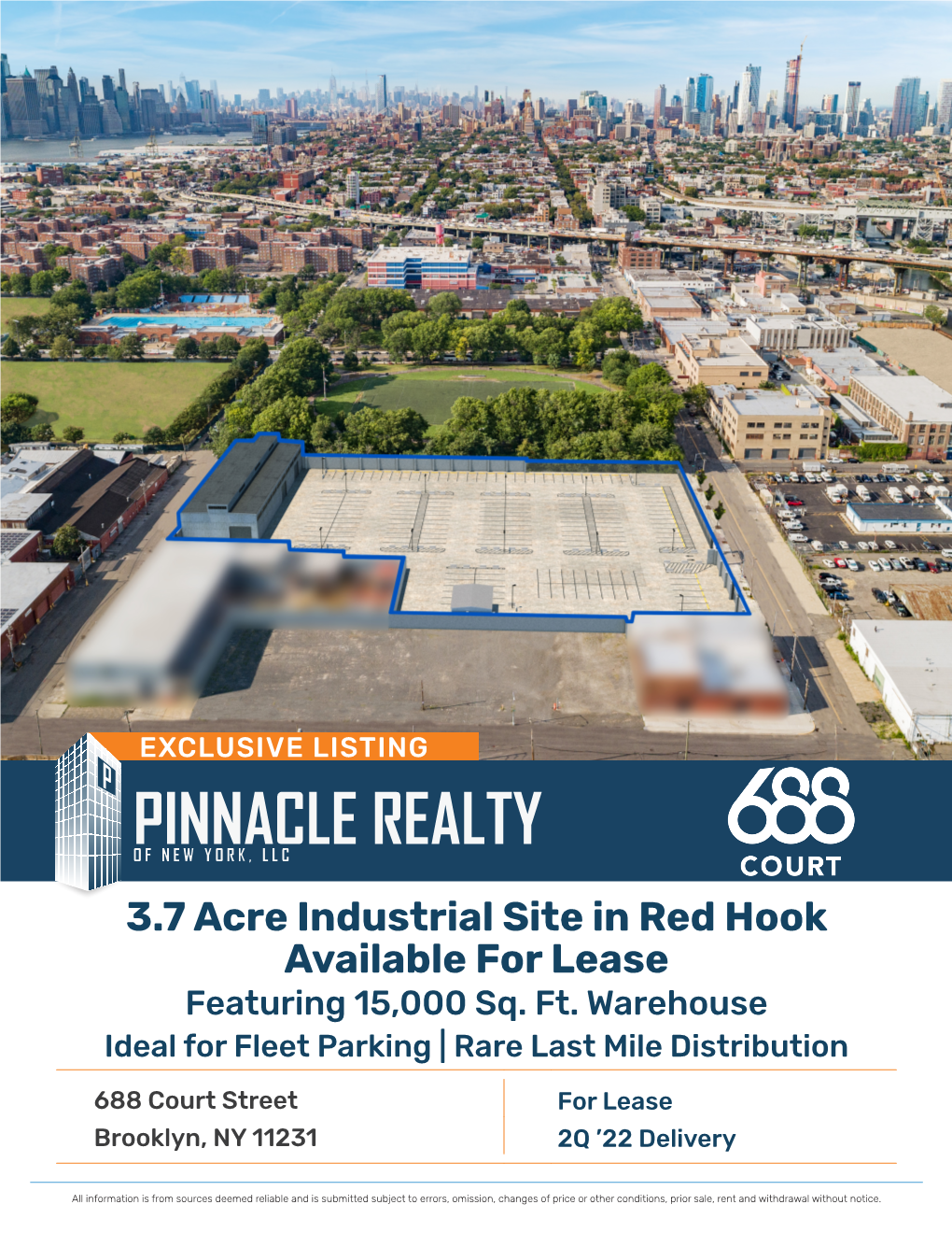 3.7 Acre Industrial Site in Red Hook Available for Lease Featuring 15,000 Sq