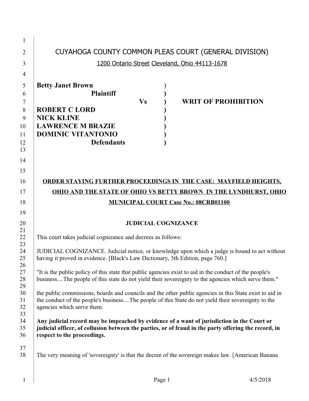 Cuyahoga County Common Pleas Court (General Division)