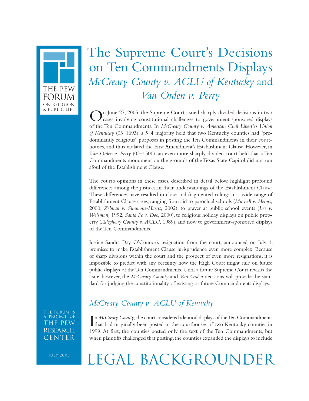 The Supreme Court's Decisions on Ten Commandments Displays