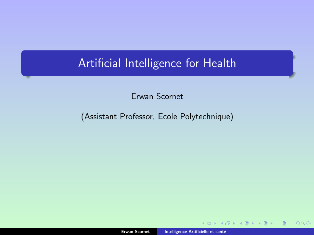 Artificial Intelligence for Health