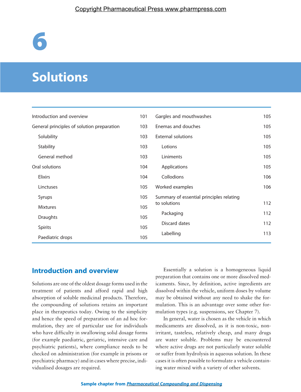 Pharmaceutical Compounding and Dispensing Sample Chapter