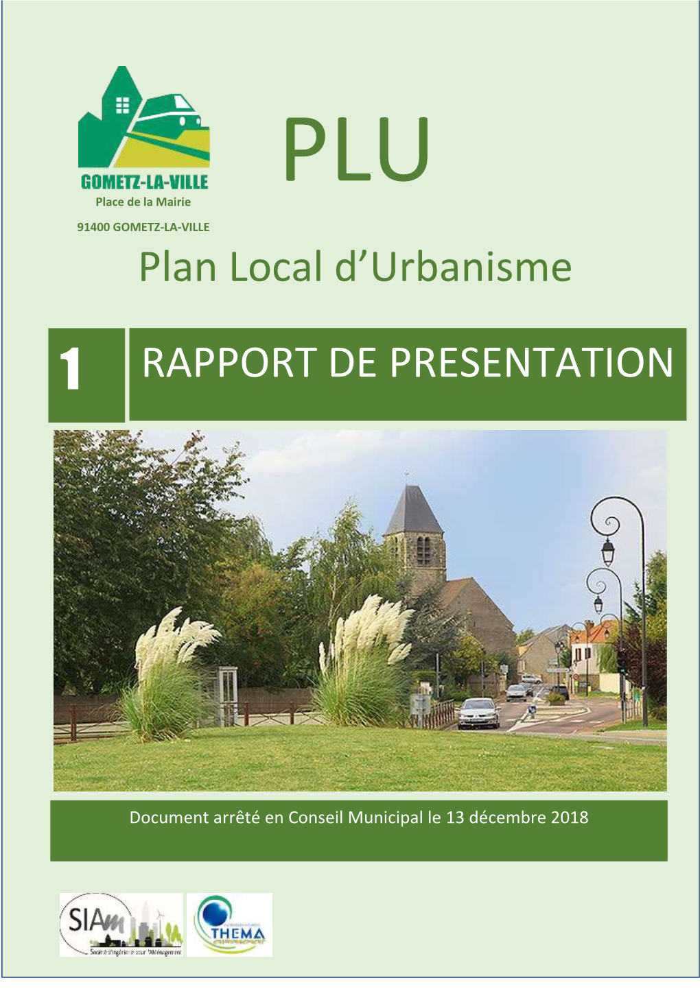 Plan Local D'urbanisme 1 RAPPORT DE PRESENTATION