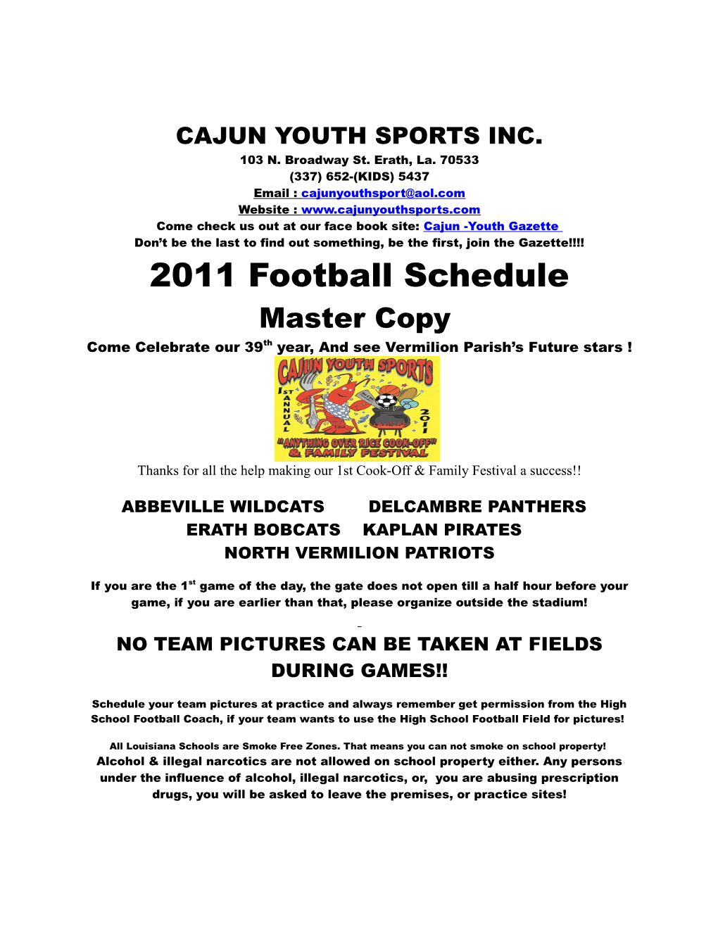 Cajun Youth Sports Inc