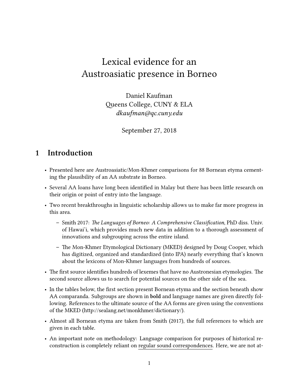 Lexical Evidence for an Austroasiatic Presence in Borneo