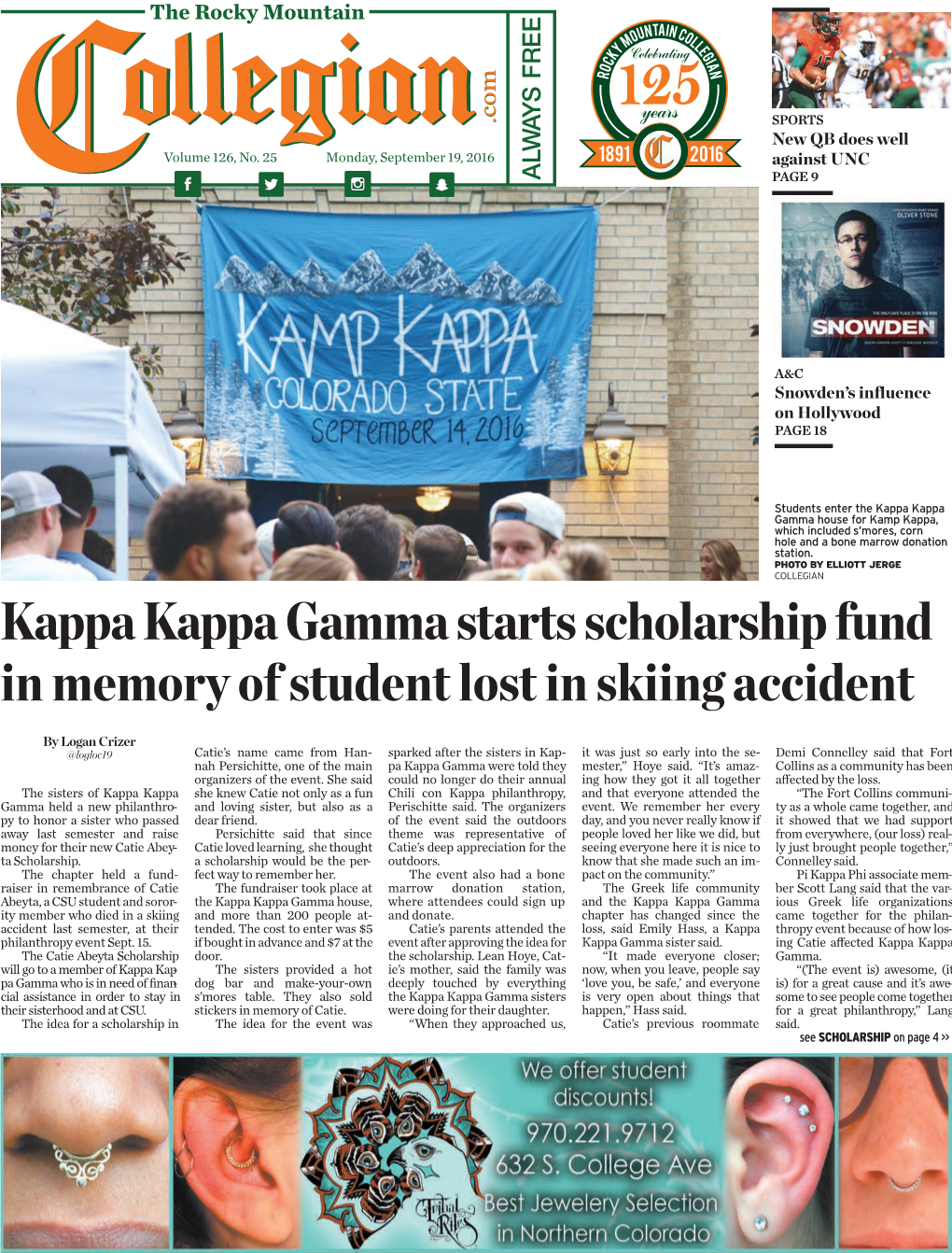 Kappa Kappa Gamma Starts Scholarship Fund in Memory of Student Lost in Skiing Accident