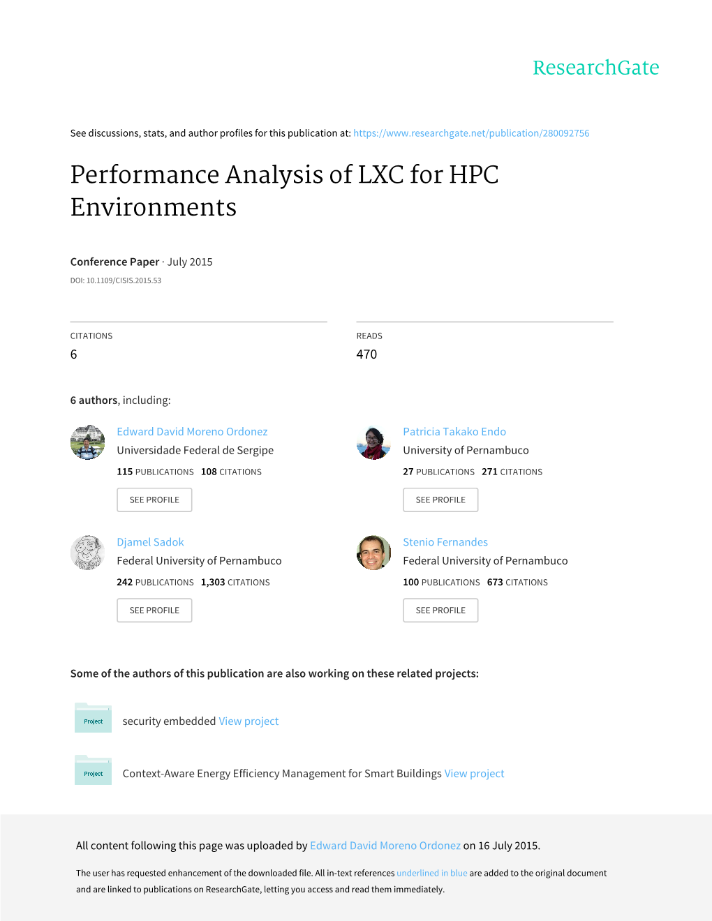 Performance Analysis of LXC for HPC Environments