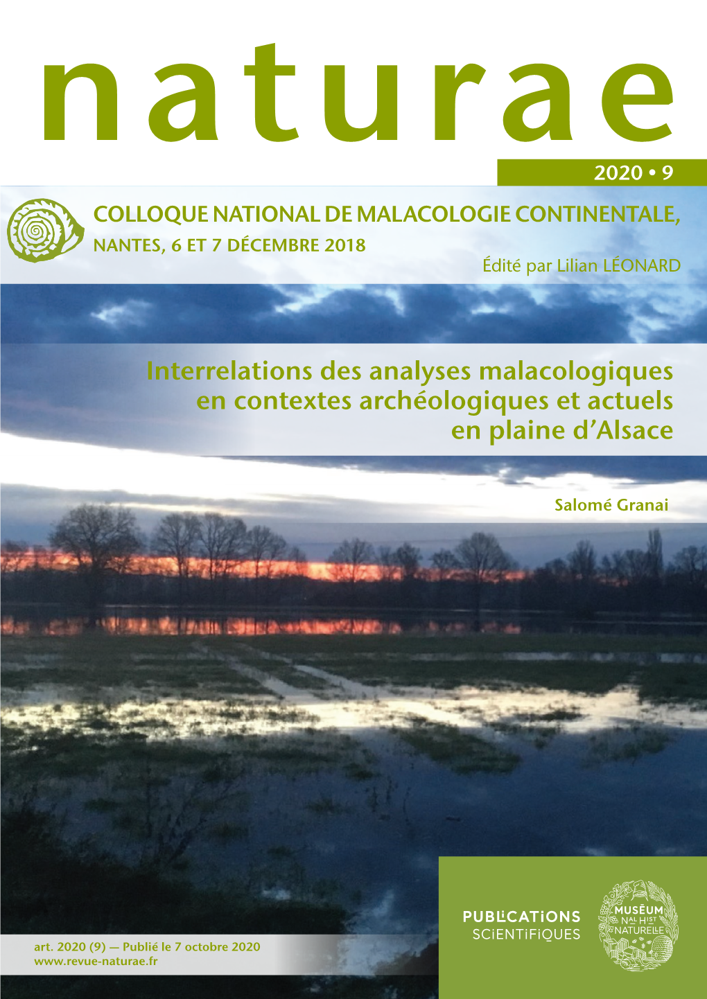 Interrelations Des Analyses Malacologiques En Contextes Archéologiques Et Actuels En Plaine D’Alsace