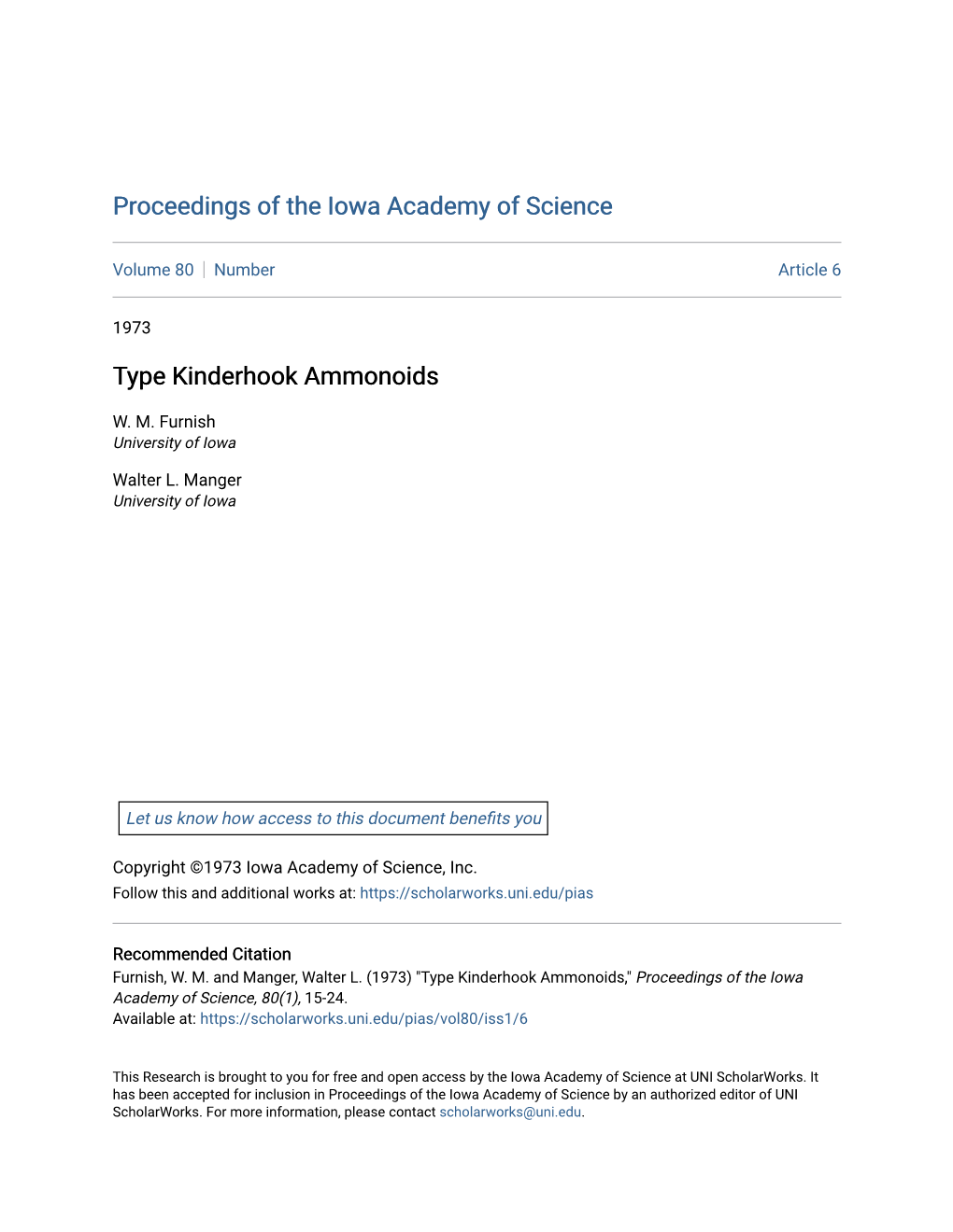 Type Kinderhook Ammonoids