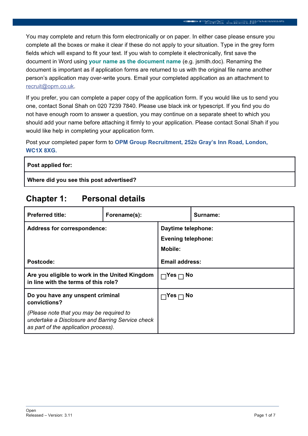 Job Application Form s1