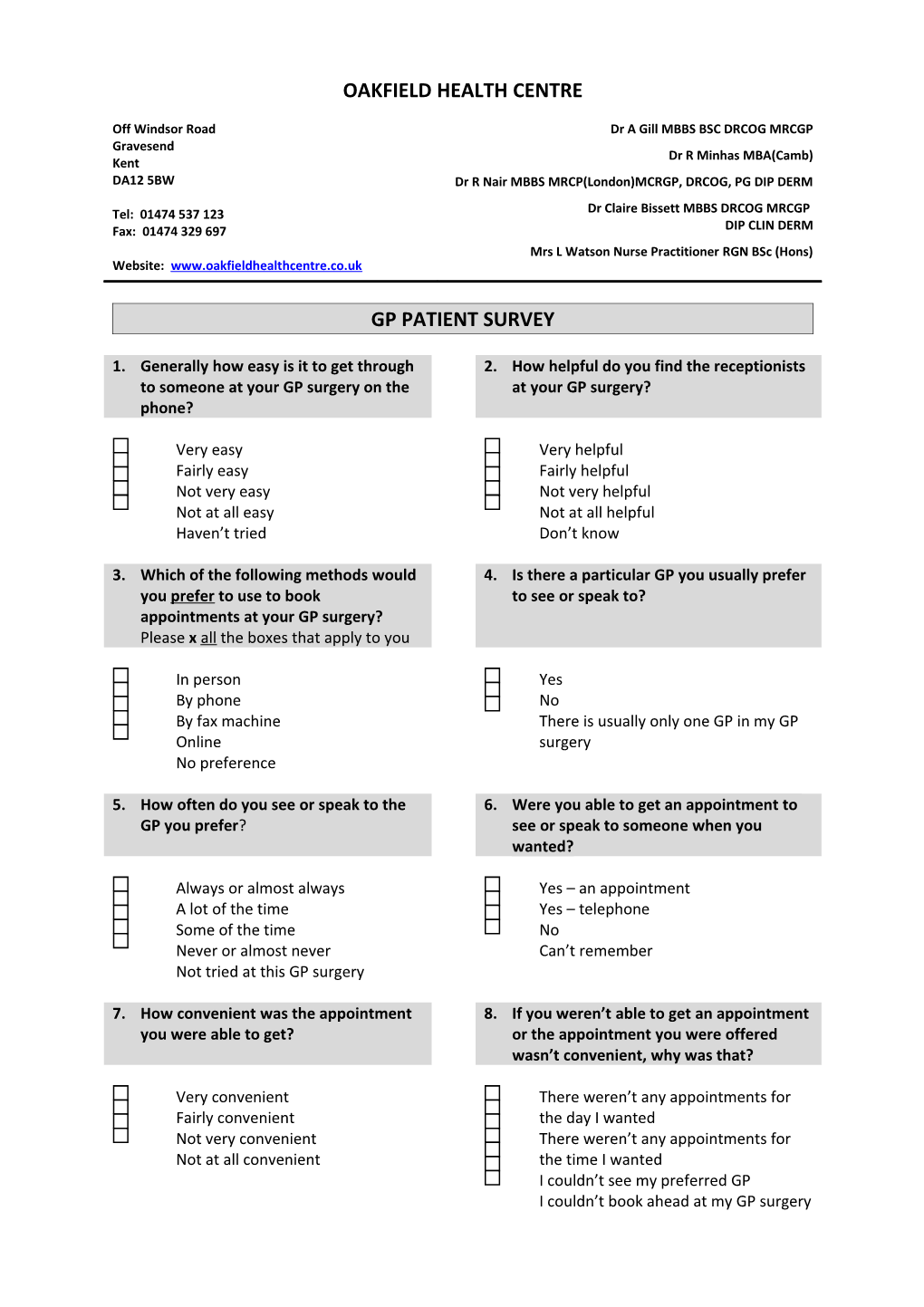 Gp Patient Survey