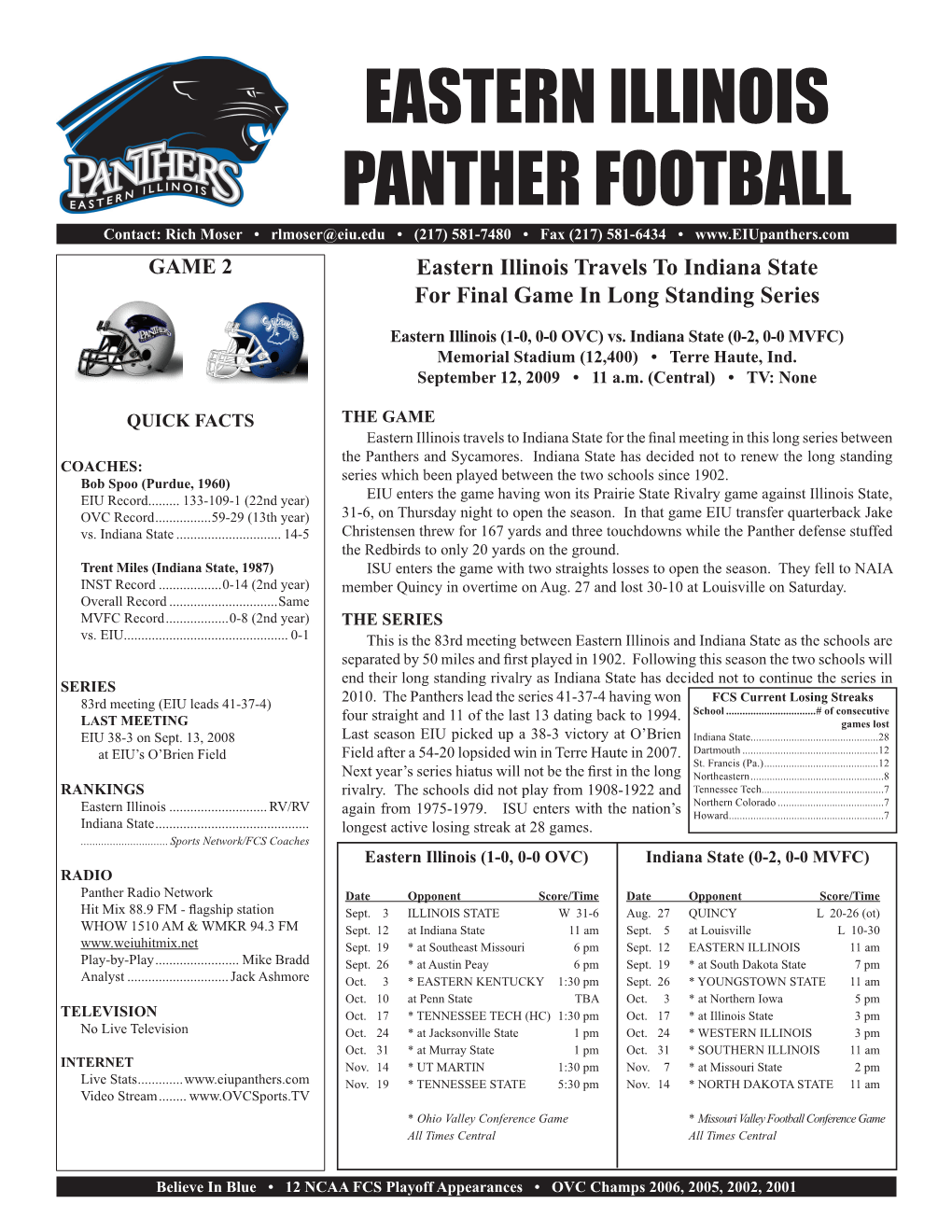 Eastern Illinois Panther Football