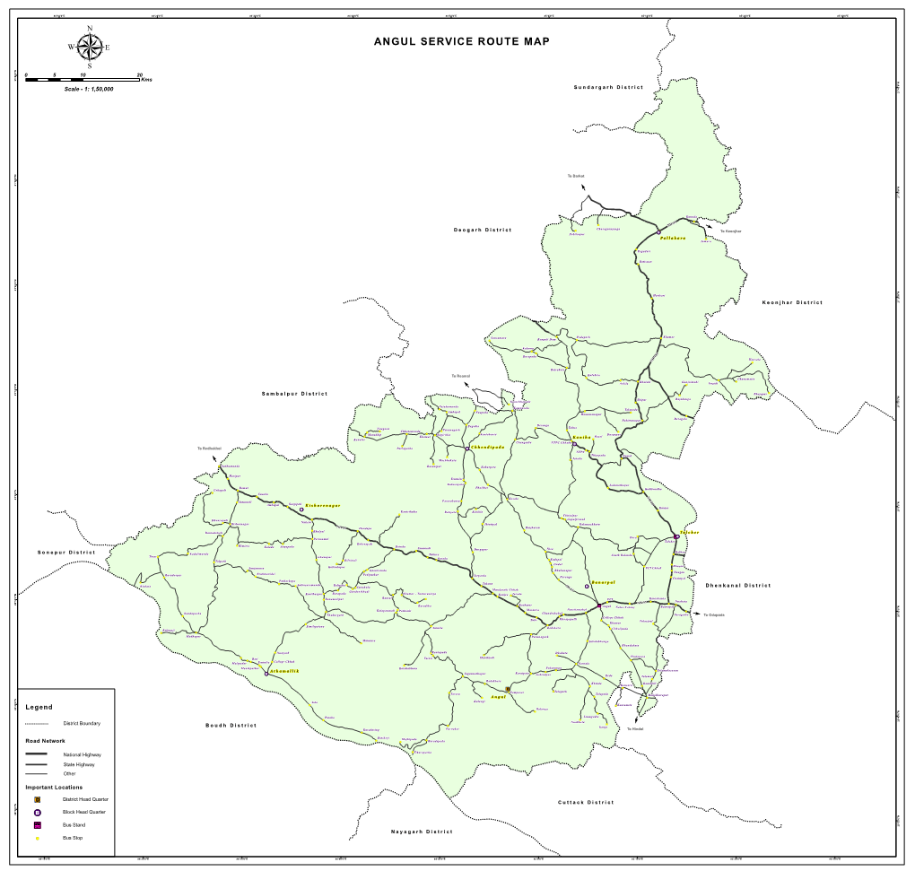 Angul Service Route Map ! !