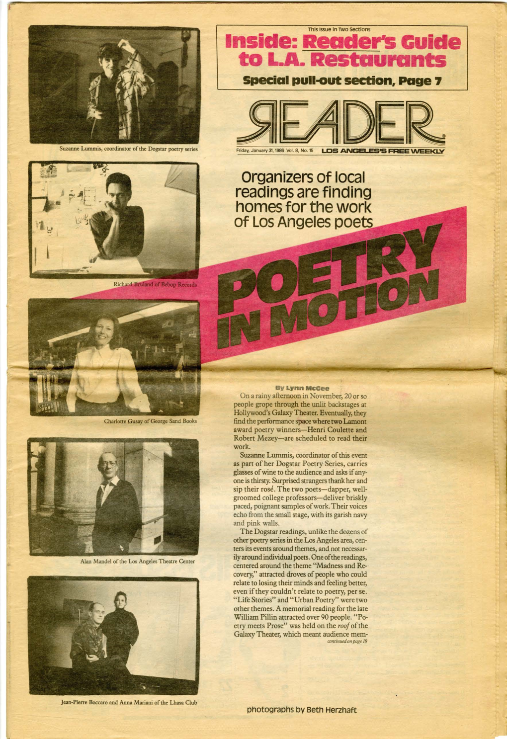 Reader's Guide, Vol. 8 No.15, 1986, January 31