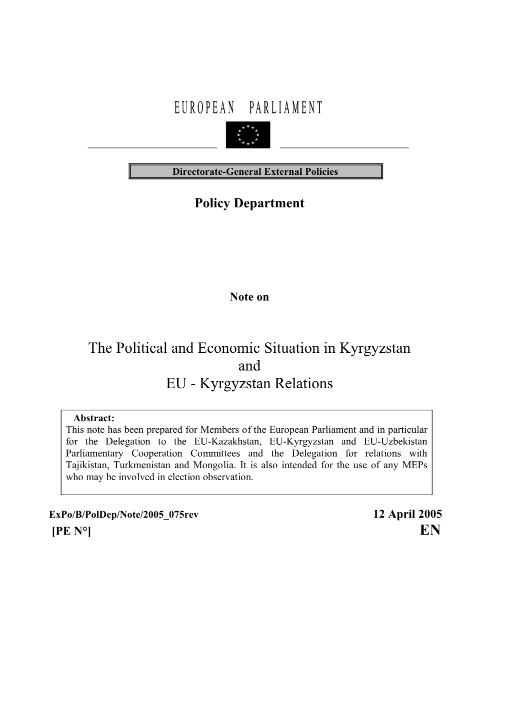 Iii. Eu-Kyrgyzstan Relations