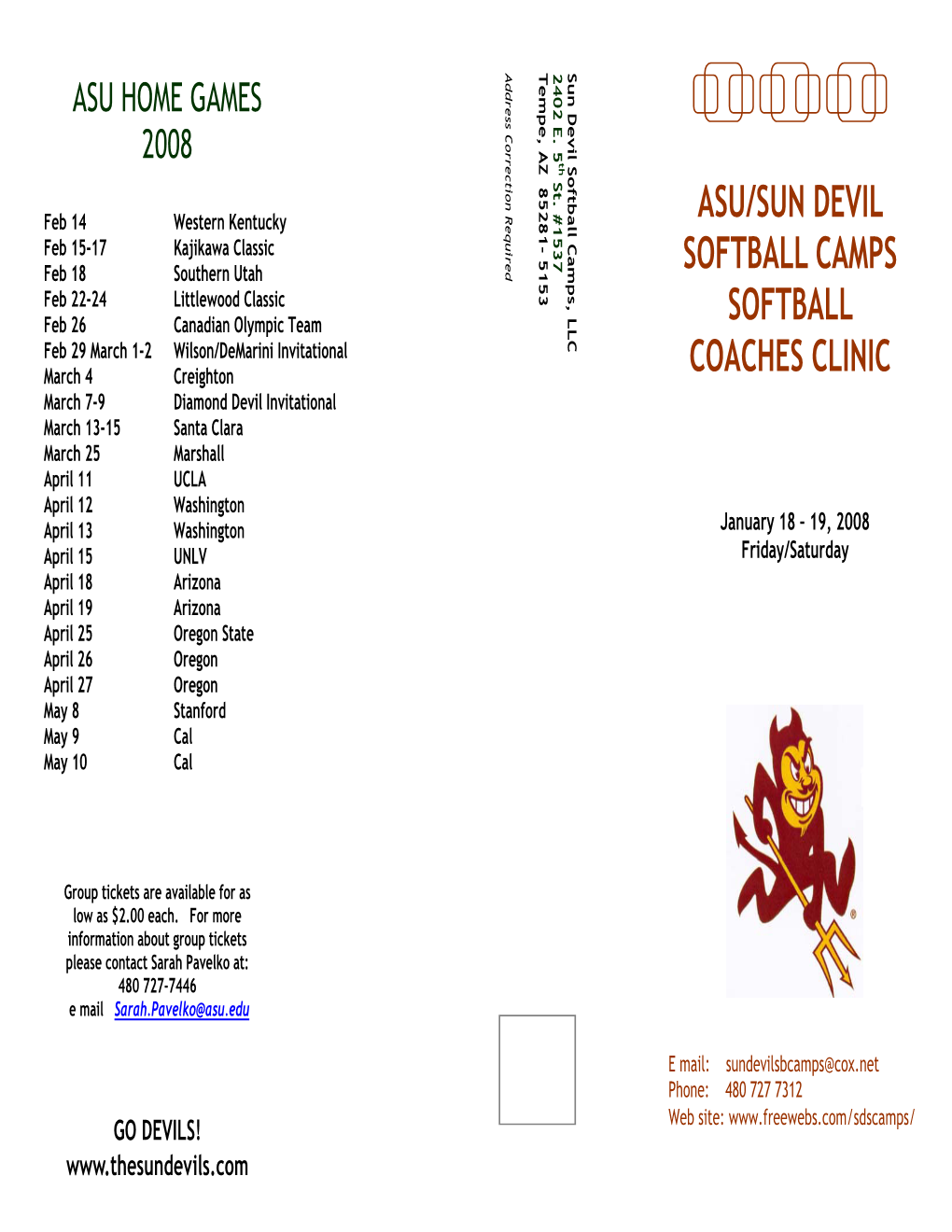 Asu/Sun Devil Softball Camps Softball Coaches Clinic