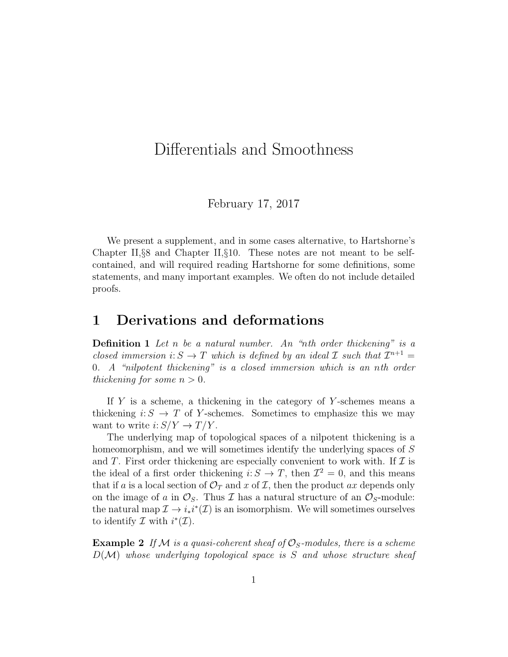 Differentials and Smoothness