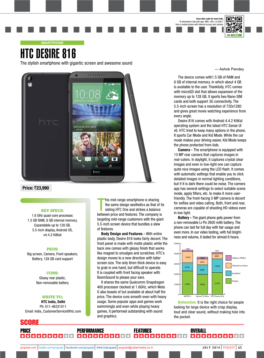 HTC Desire 816 Smartphone