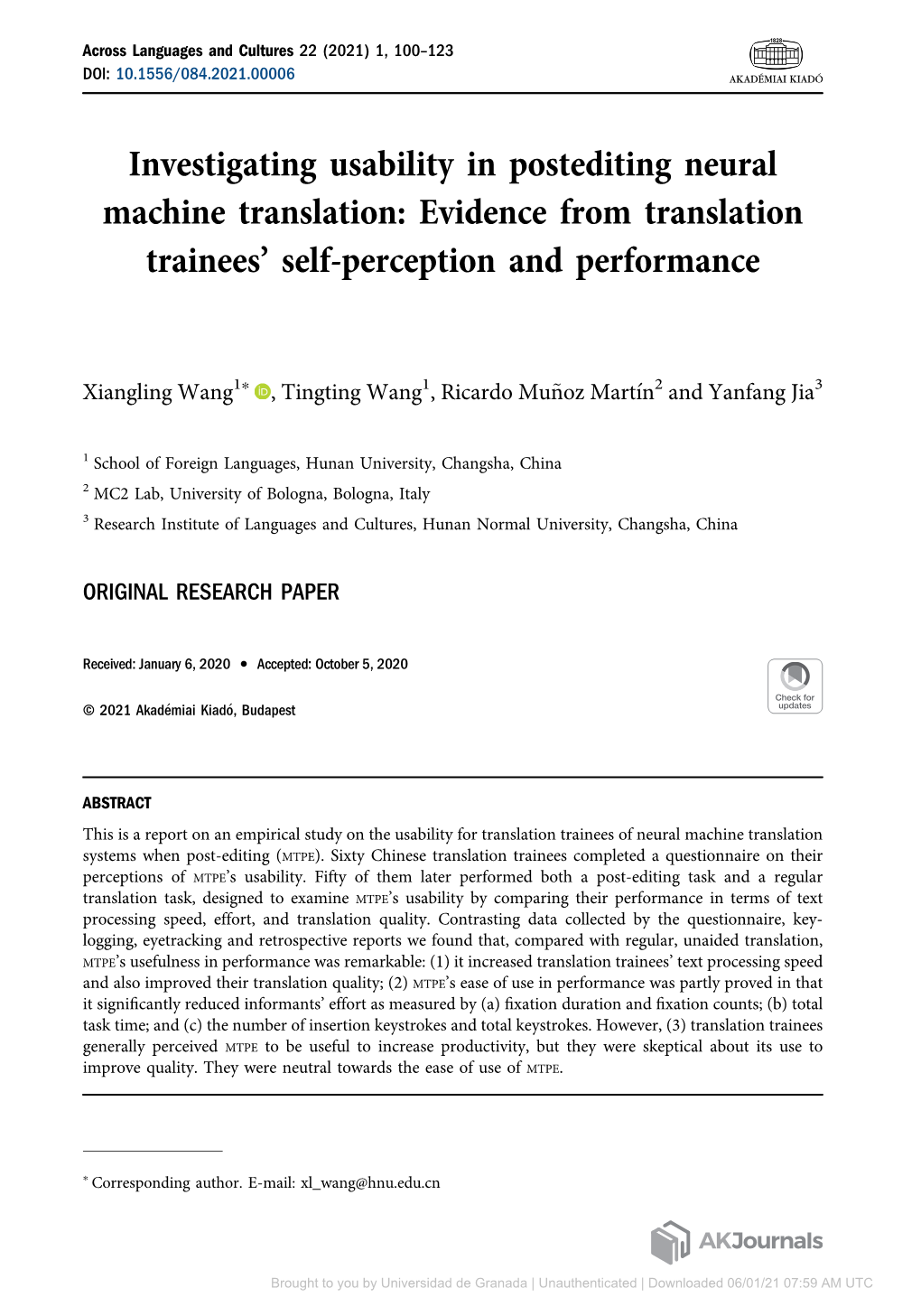 Investigating Usability in Postediting Neural Machine Translation: Evidence from Translation Trainees' Self-Perception And