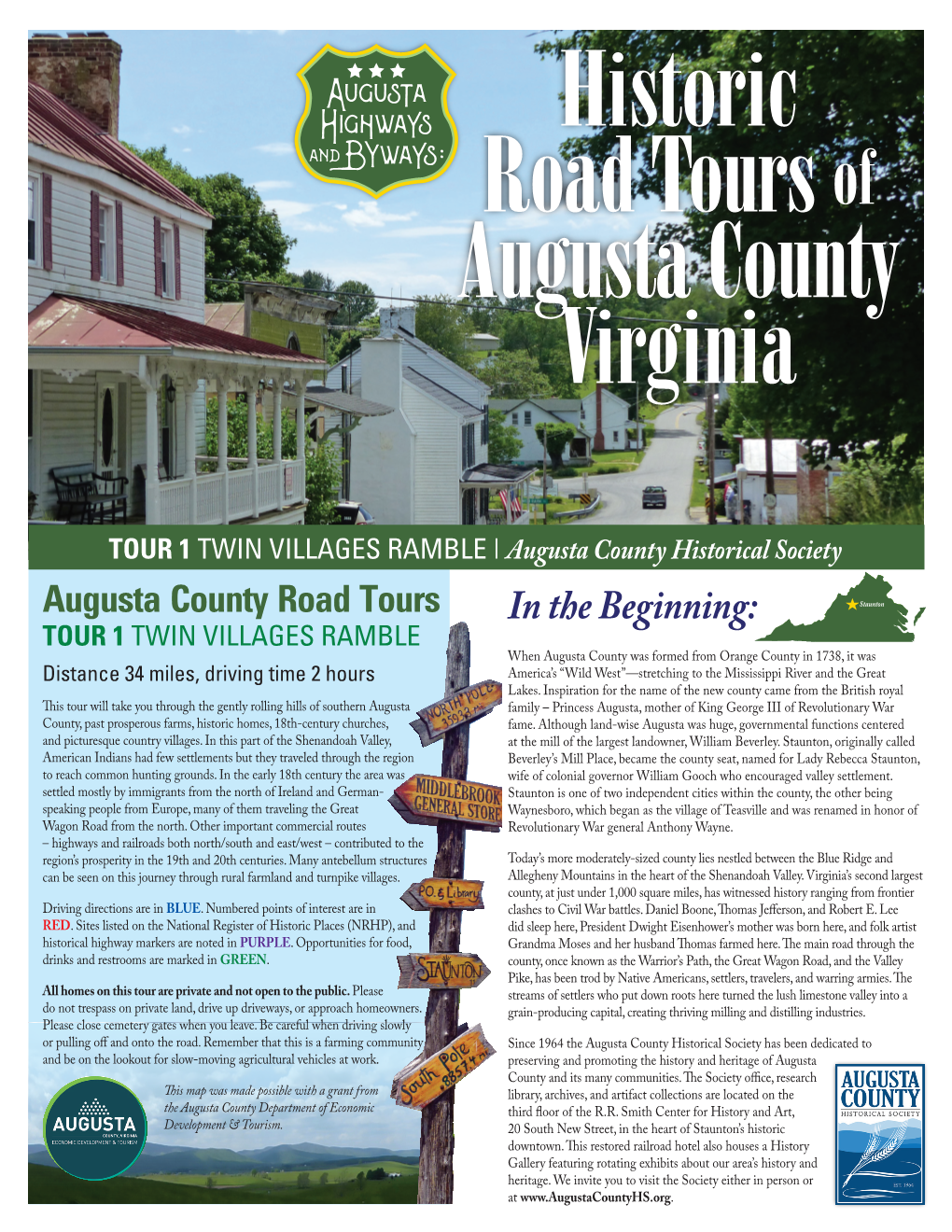 Historic Road Tours of Augusta County Virginia