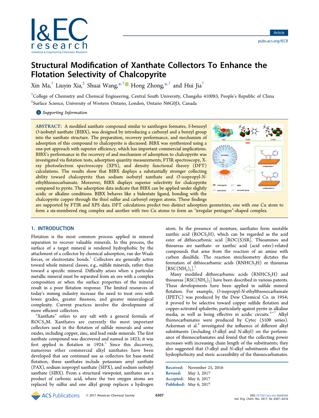 Structural Modification of Xanthate Collectors to Enhance the Flotation