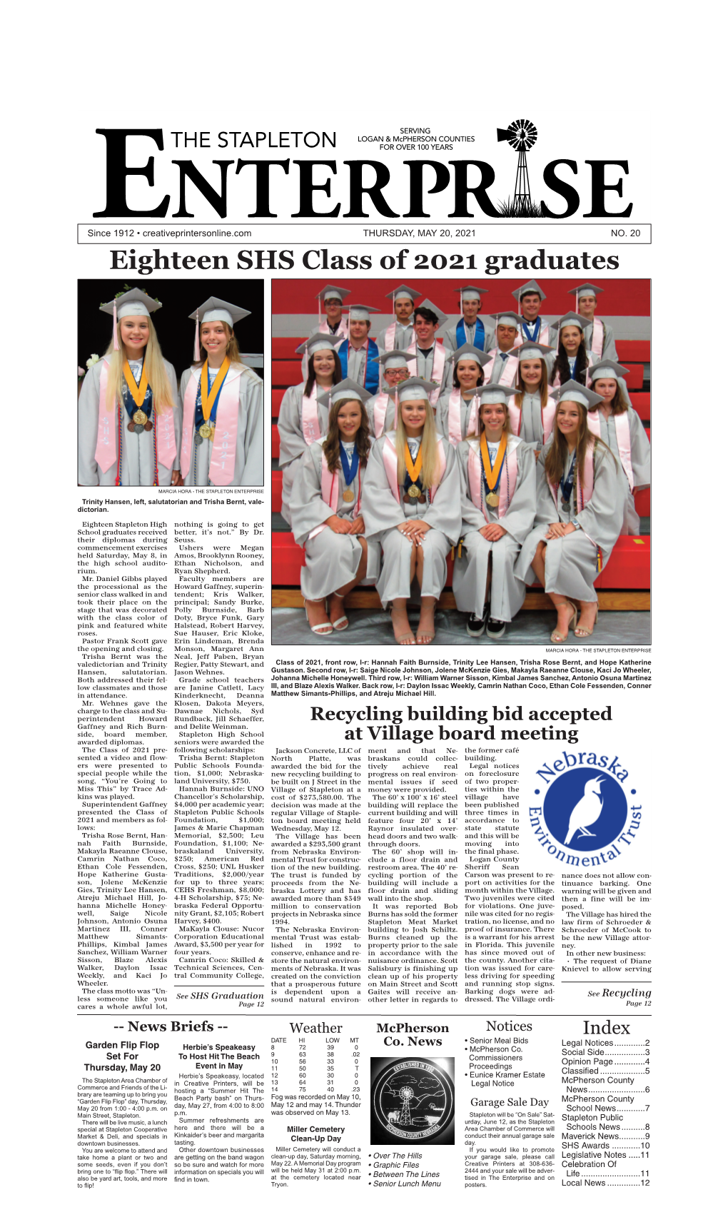 Eighteen SHS Class of 2021 Graduates