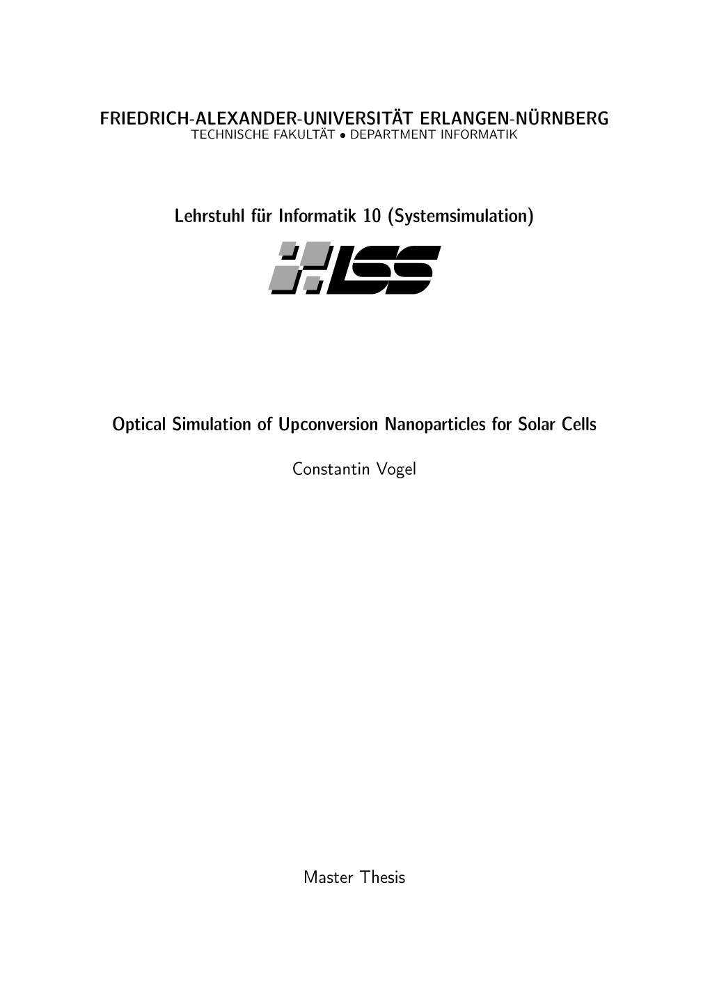 Optical Simulation of Upconversion Nanoparticles for Solar Cells