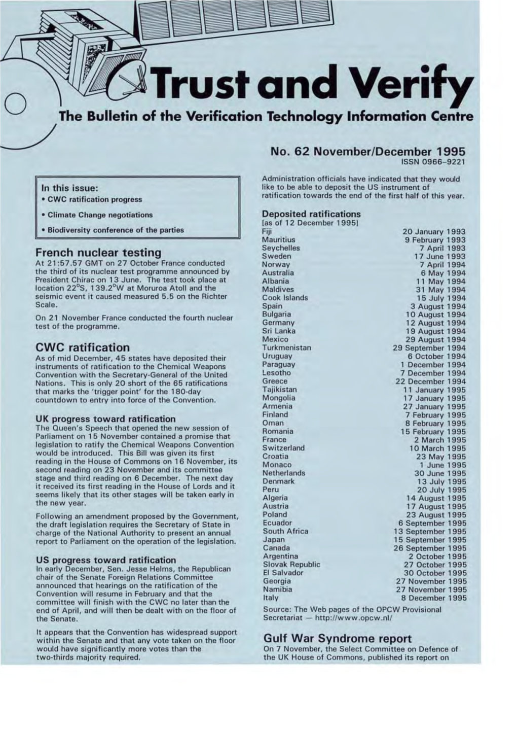 Trust and Verify O the Bulletin of the Verification Technology Information Centre