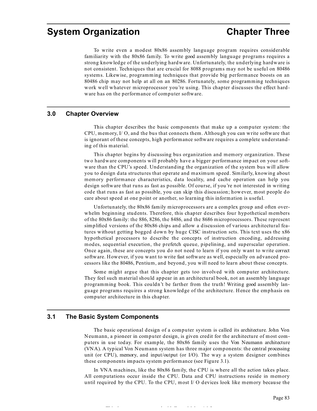 System Organization Chapter Three