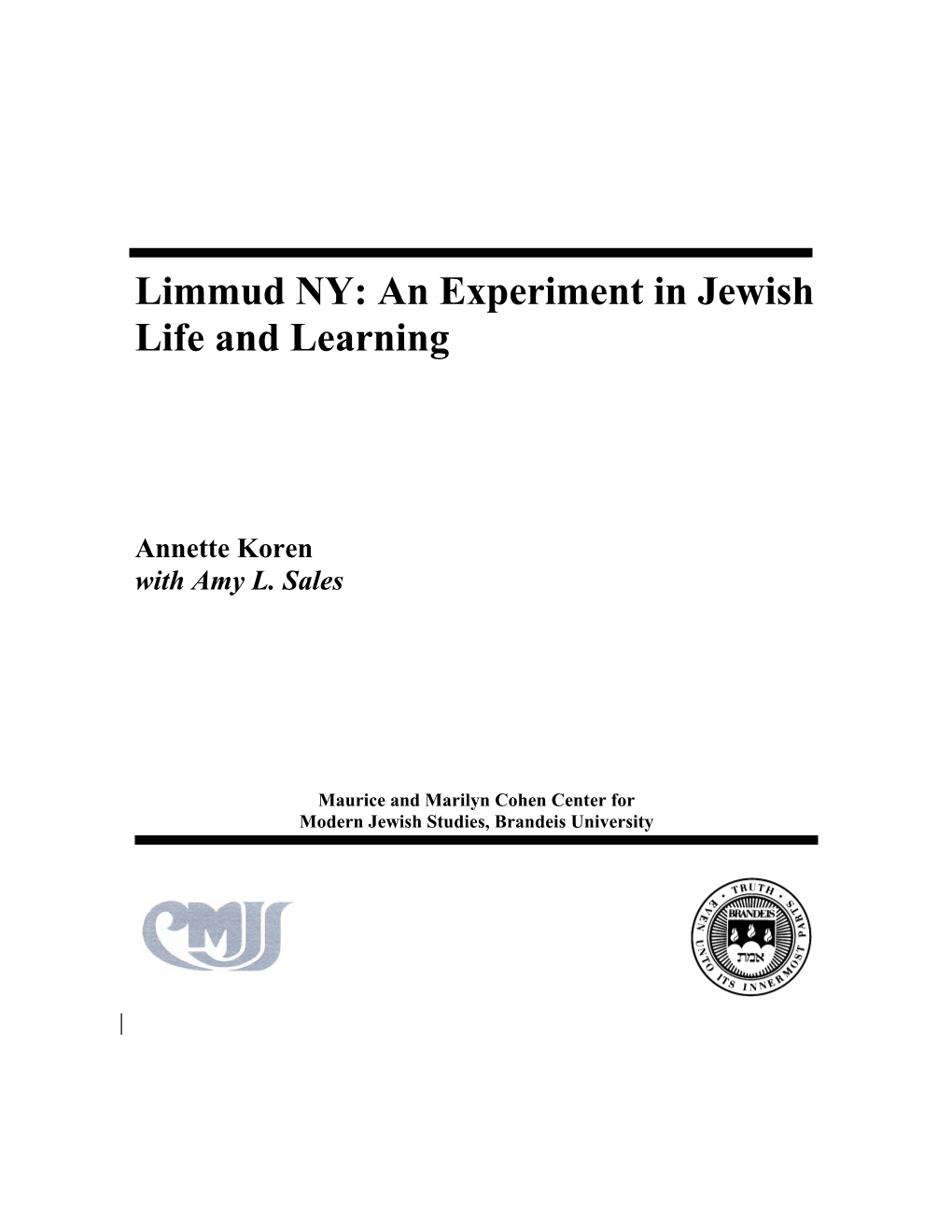 Limmud NY: an Experiment in Jewish Life and Learning