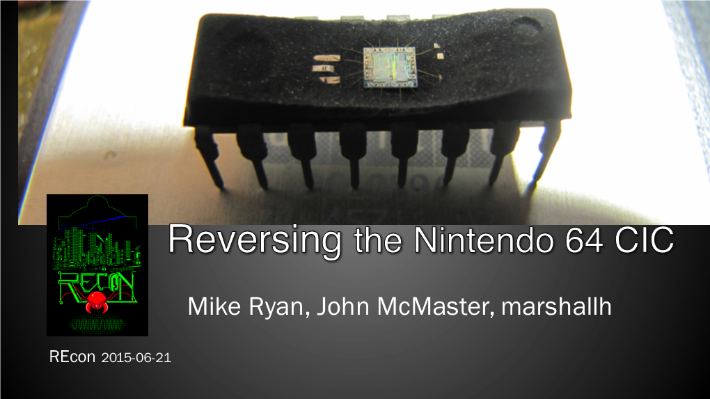 Reversing the Nintendo 64