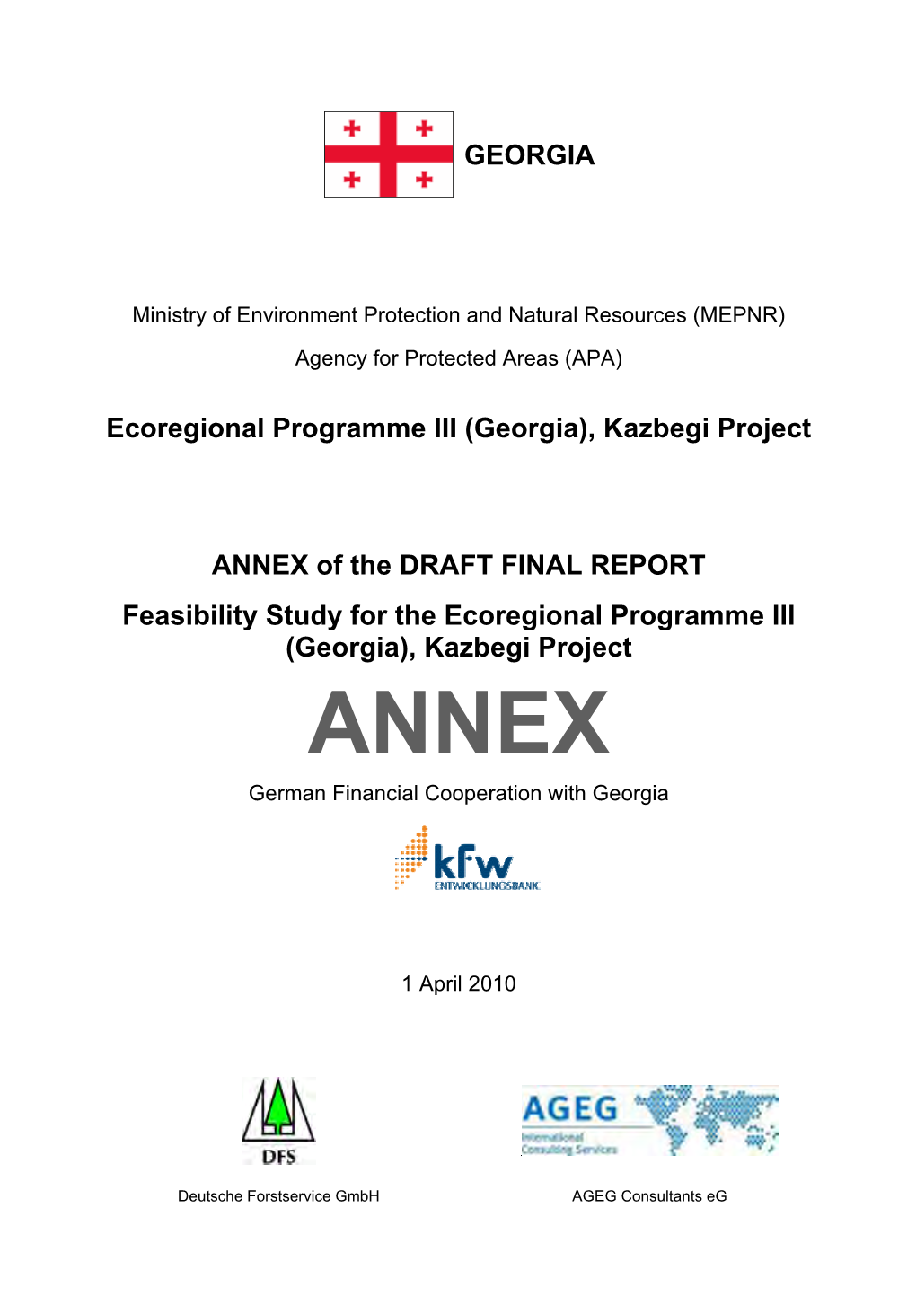 Kazbegi Project ANNEX of the DRAFT FINAL REPORT Feasibility Study