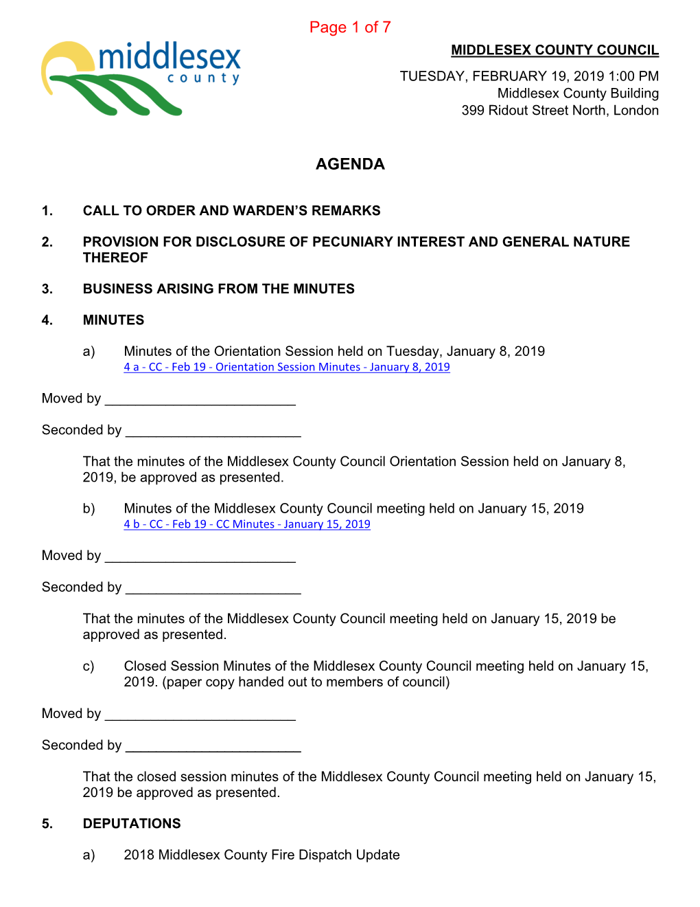 AGENDA Page 1 of 7