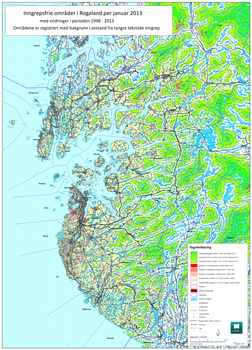 Inngrepsfrie Områder I Rogaland Per Januar 2013