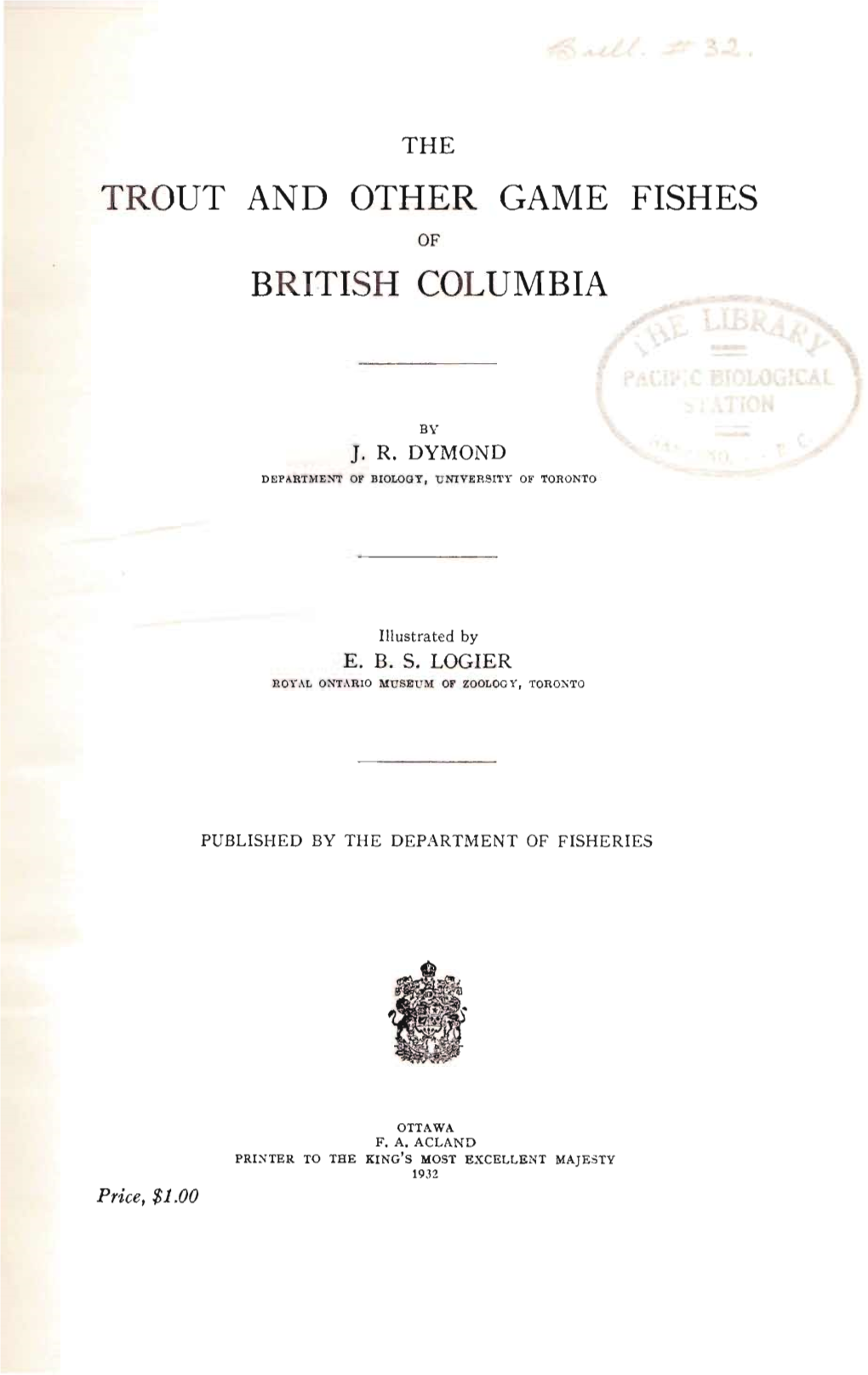 Trout and Other Game Fishes of British Columbia