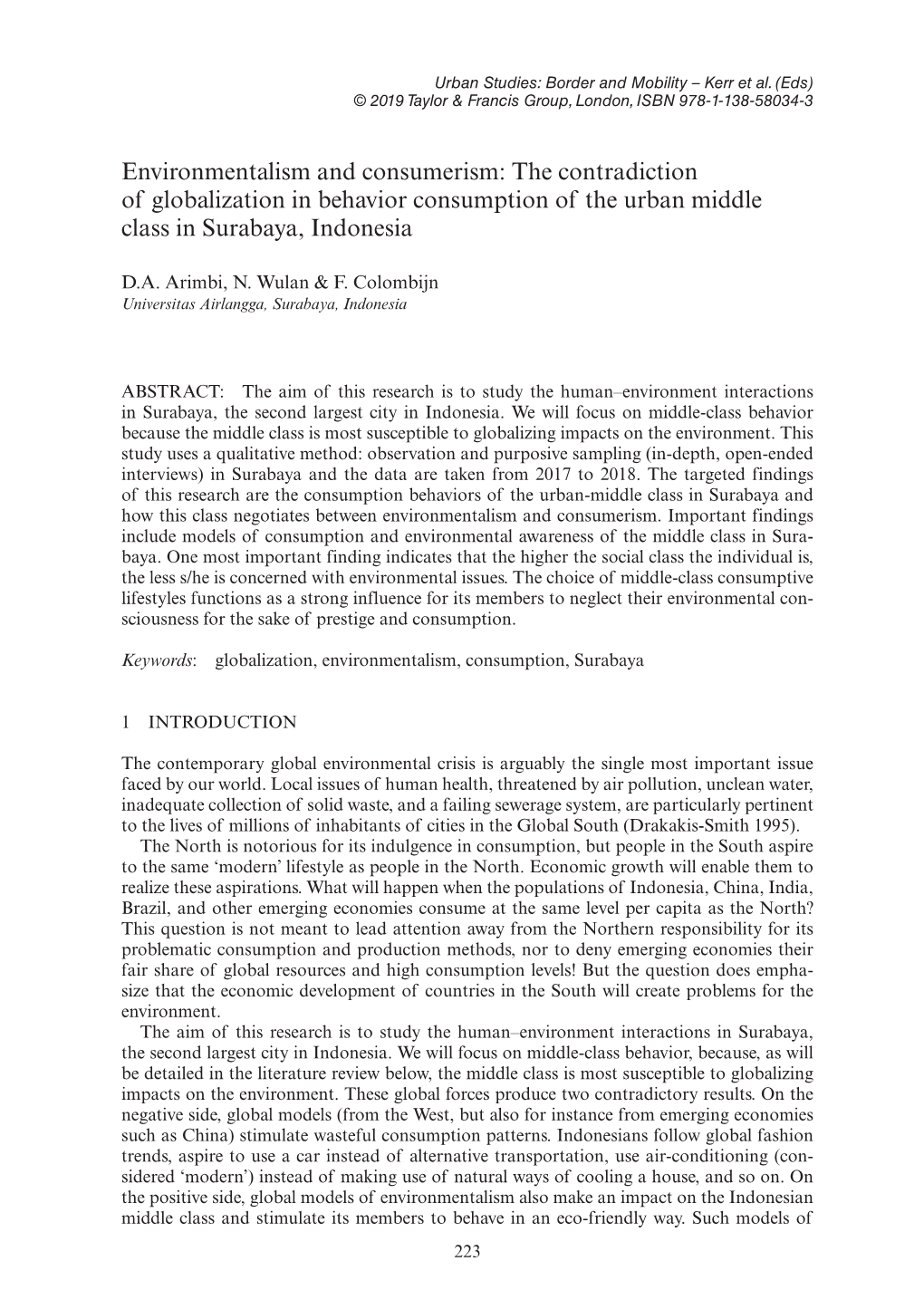 Border and Mobility – Kerr Et Al