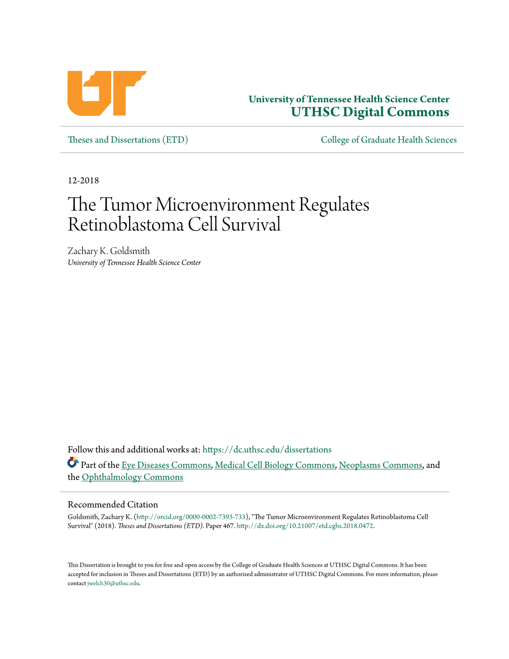 The Tumor Microenvironment Regulates Retinoblastoma Cell Survival
