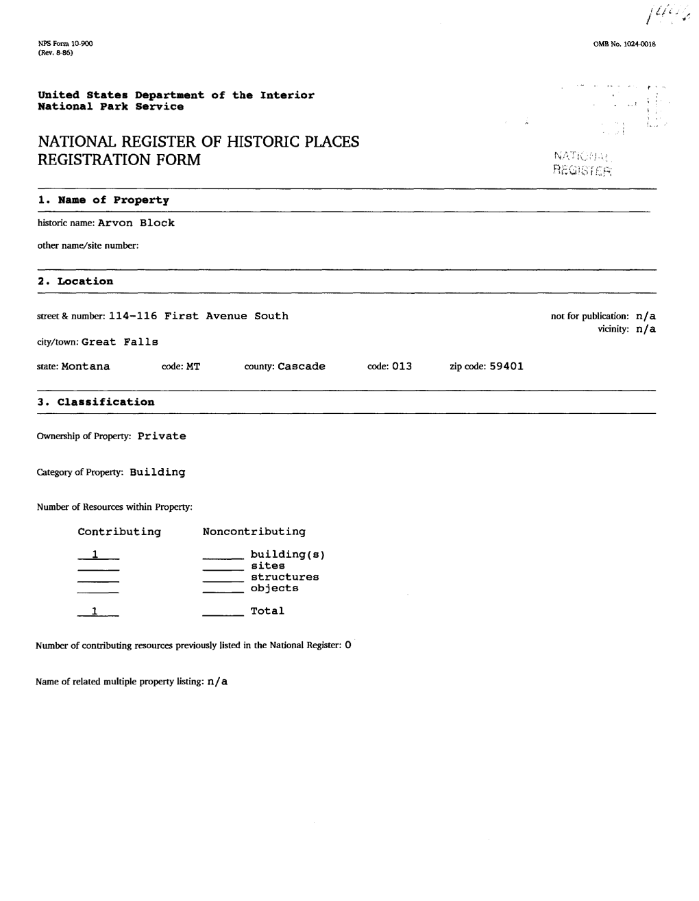 National Register of Historic Places Registration Form