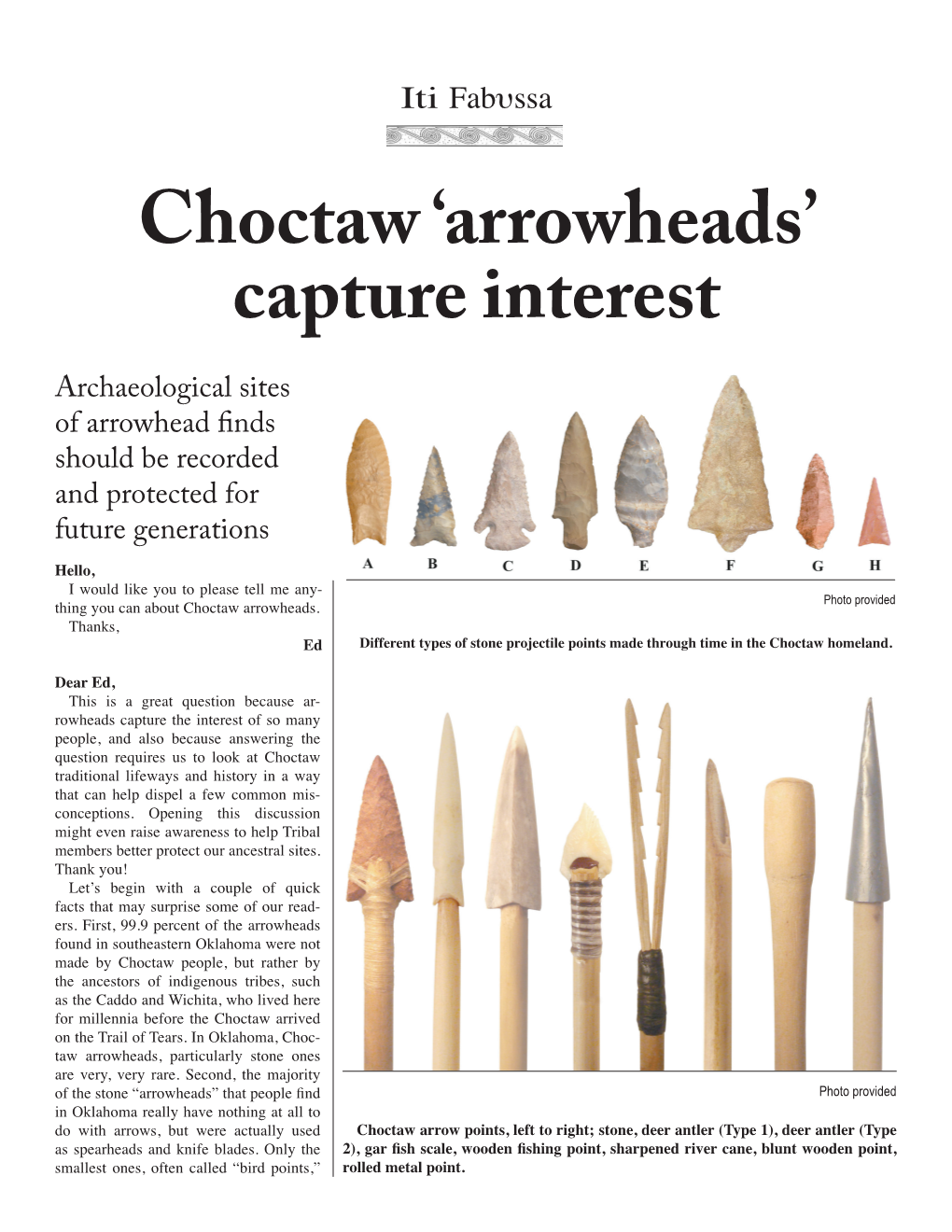 2011.07 Choctaw Arrowheads Capture Interest