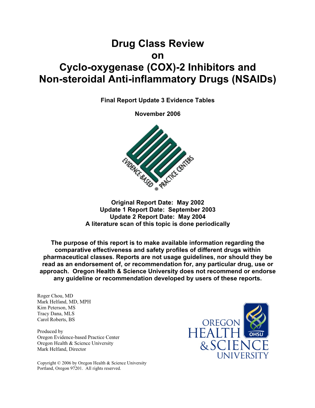 2 Inhibitors and Non-Steroidal Anti-Inflammatory Drugs (Nsaids)