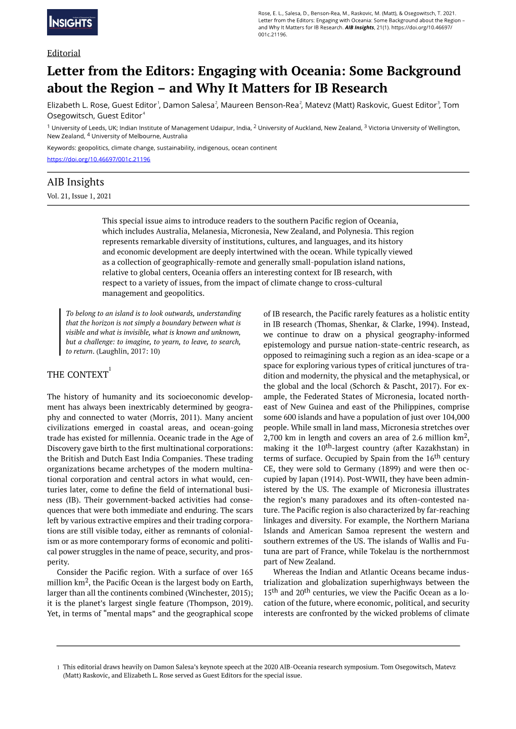 Some Background About the Region – and Why It Matters for IB Research