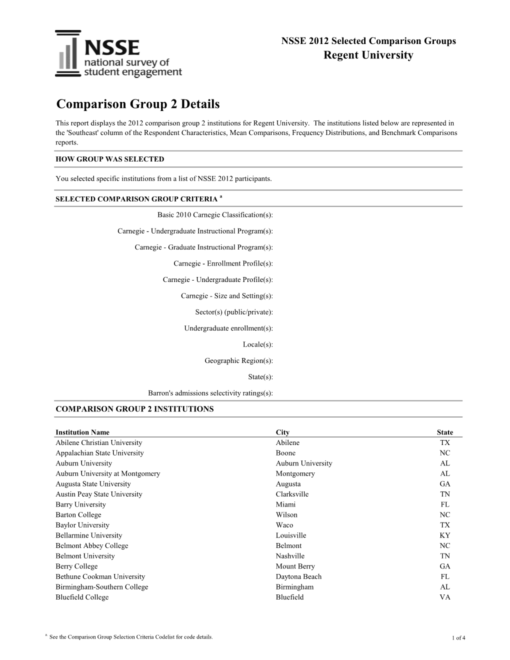 Comparison Group 2 Details