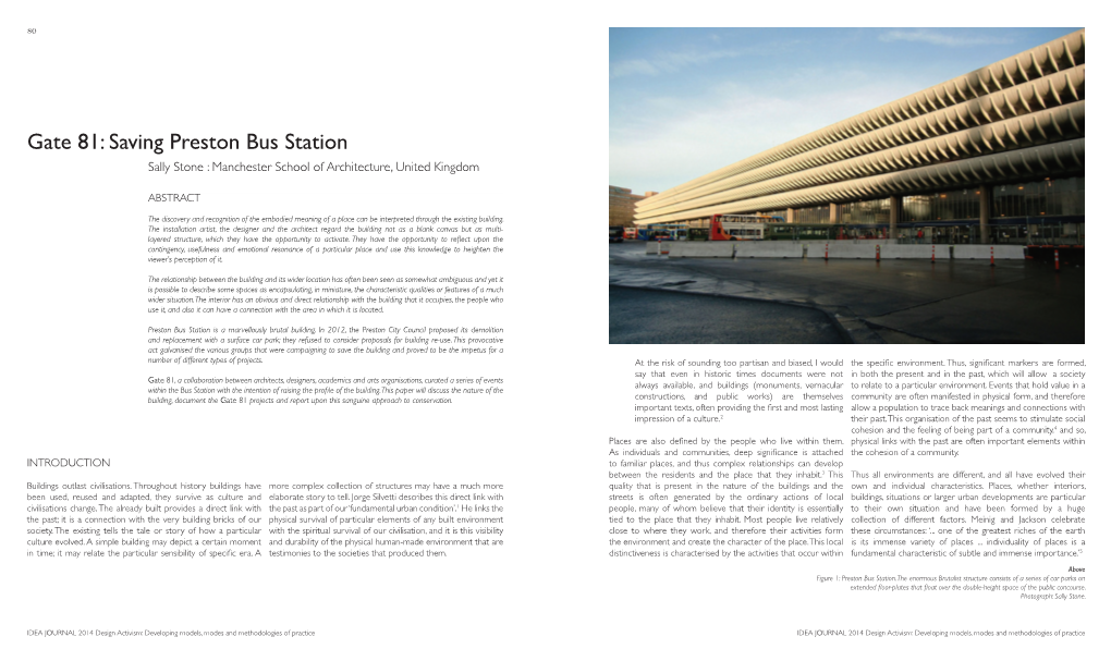 Saving Preston Bus Station Sally Stone : Manchester School of Architecture, United Kingdom