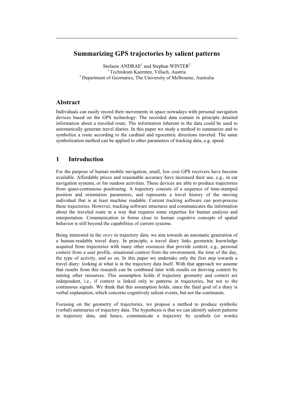 Summarizing GPS Trajectories by Salient Patterns