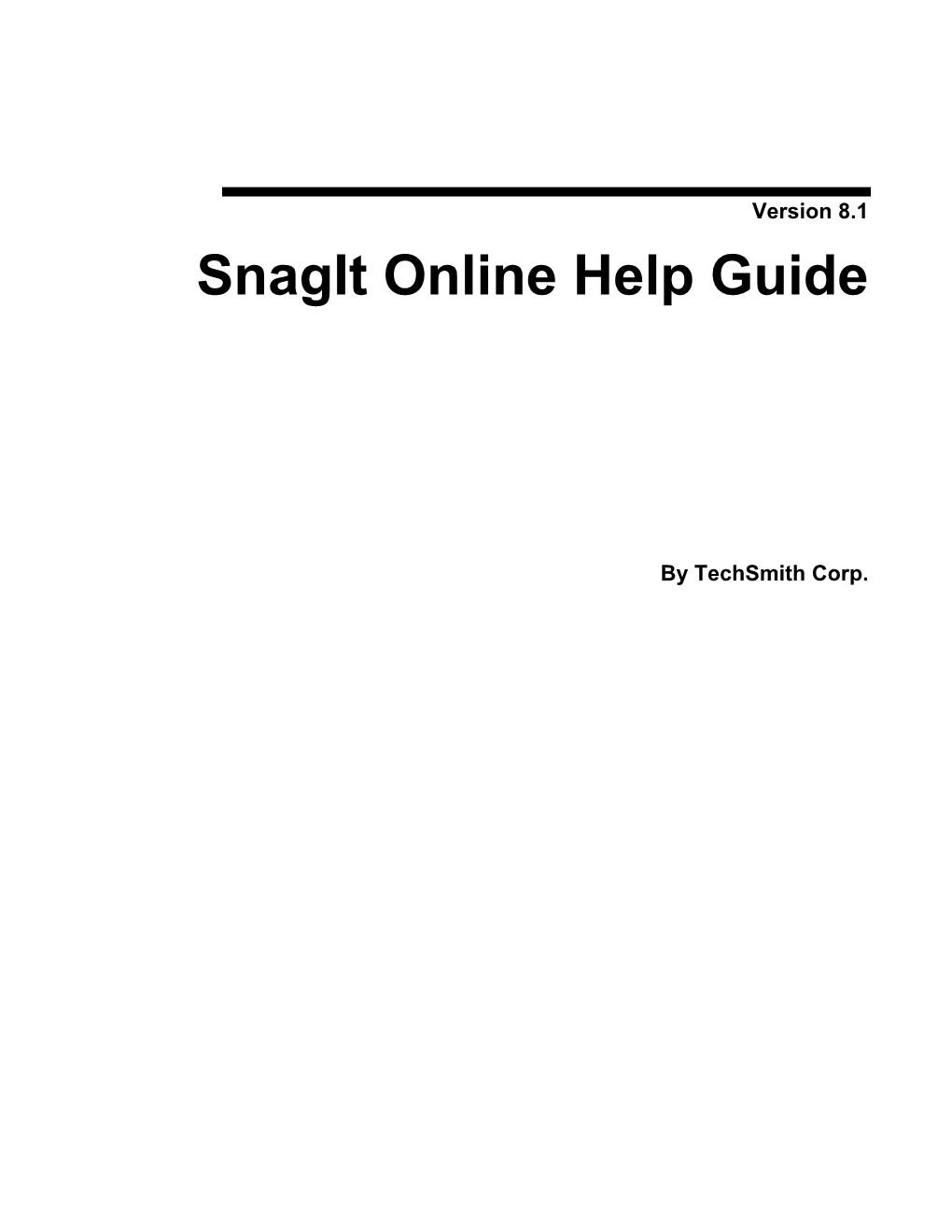 Snagit Online Help Guide
