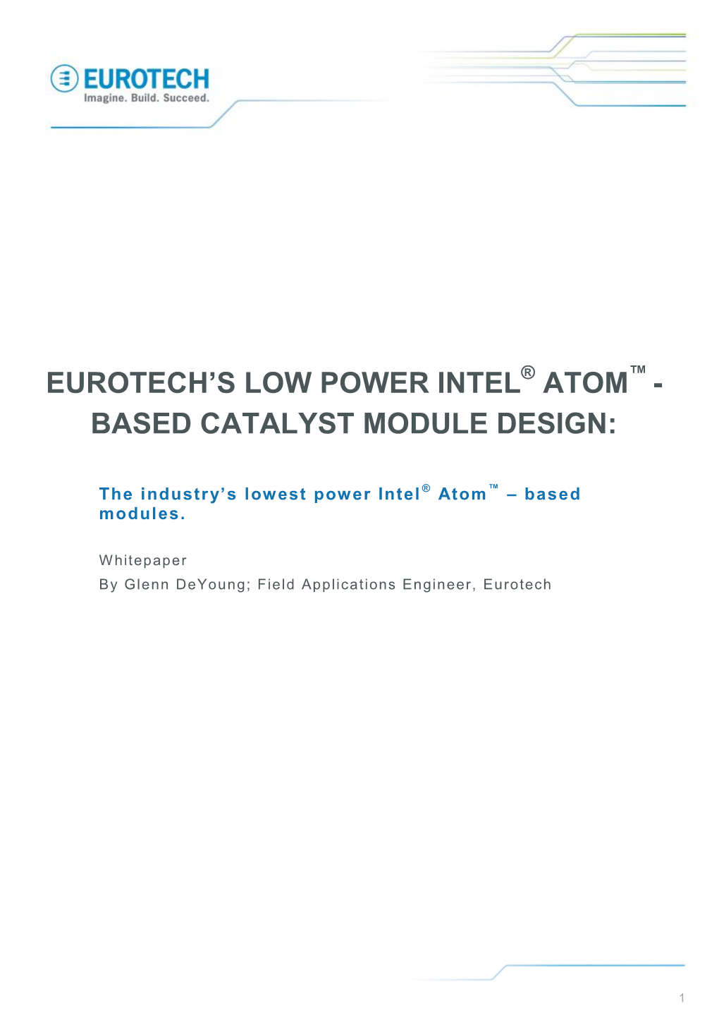 Eurotech's Low Power Intel Atom-Based Catalyst Module Design